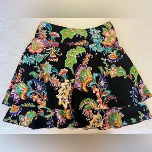 Ralph Lauren Skirt Floral Silk Romantic Ruffle Size Large